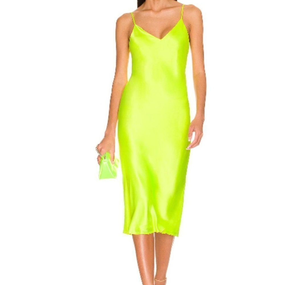 L'AGENCE Bright Yellow Silk Dress